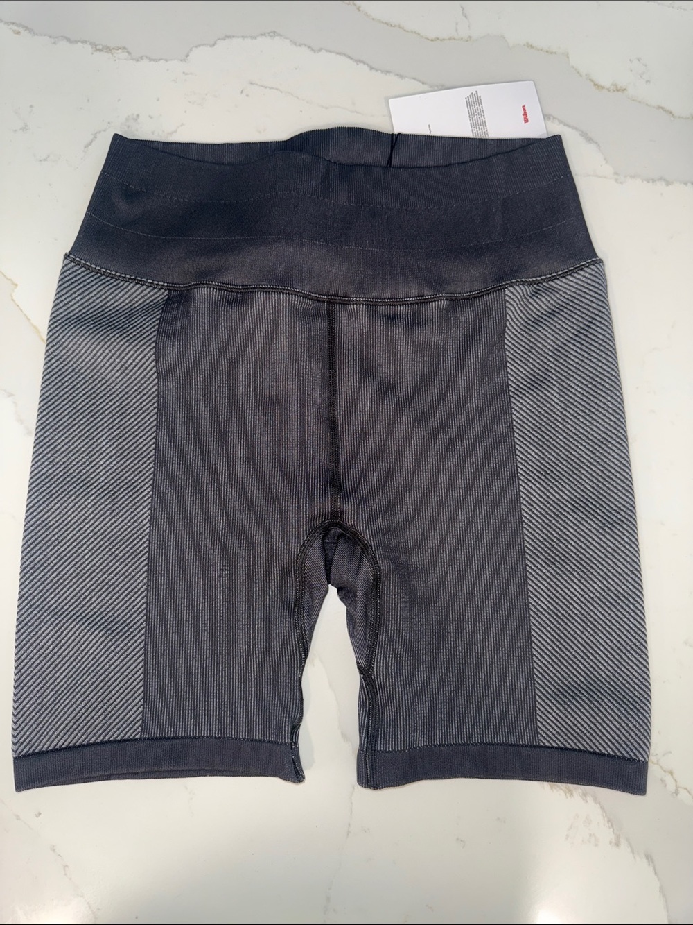 Wilson Black High-Waist Bike Shorts with Gray Panels